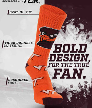 TCK socks Virginia Tech Hokies Mayhem Crew Socks (Made in USA)