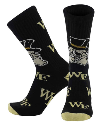TCK socks Wake Forest Black/Vegas Gold / Large Wake Forest Demon Deacons Mayhem Crew Socks (Made in USA)
