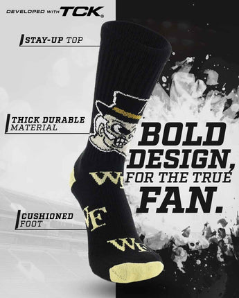TCK socks Wake Forest Demon Deacons Mayhem Crew Socks (Made in USA)