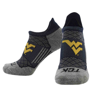 TCK socks West Virginia Mountaineers / Large West Virginia Mountaineers Tour No Show Tab Socks - Made in USA