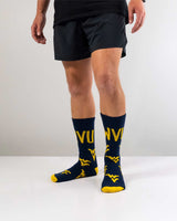 TCK socks West Virginia Mountaineers Mayhem Crew Socks (Made in USA)