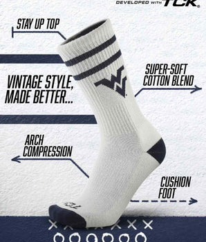 TCK socks West Virginia Mountaineers | Vintage | NCAA Mens and Womens Soft Cotton Sock