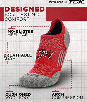 Western Kentucky Hilltoppers No Show Tour Socks - Made in USA