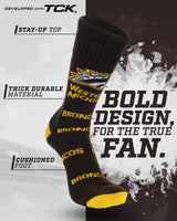 TCK socks Western Michigan Broncos Mayhem Crew Socks (Made in USA)