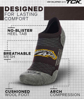 TCK socks Western Michigan Broncos Tour No Show Tab Socks - Made in USA