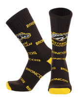 TCK socks Western Michigan Brown/Gold / Large Western Michigan Broncos Mayhem Crew Socks (Made in USA)
