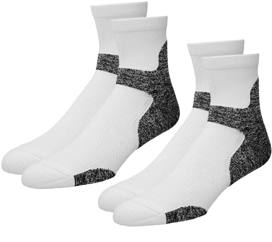 TCK socks White-2 Pair / Large Achilles Tendonitis Running Socks 2-pack