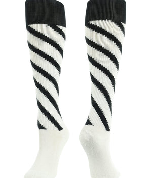 TCK socks White/Black/Black / Medium Candy Stripe Knee High Softball Socks