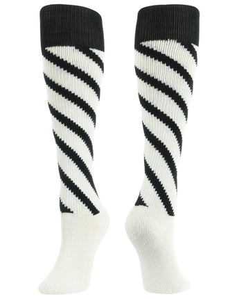 TCK socks White/Black/Black / Medium Candy Stripe Knee High Softball Socks