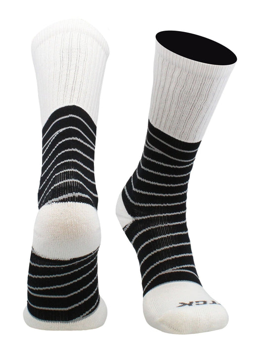 TCK socks White/Black / Large Ankle Tape Socks - Engineered for Basketball & Football