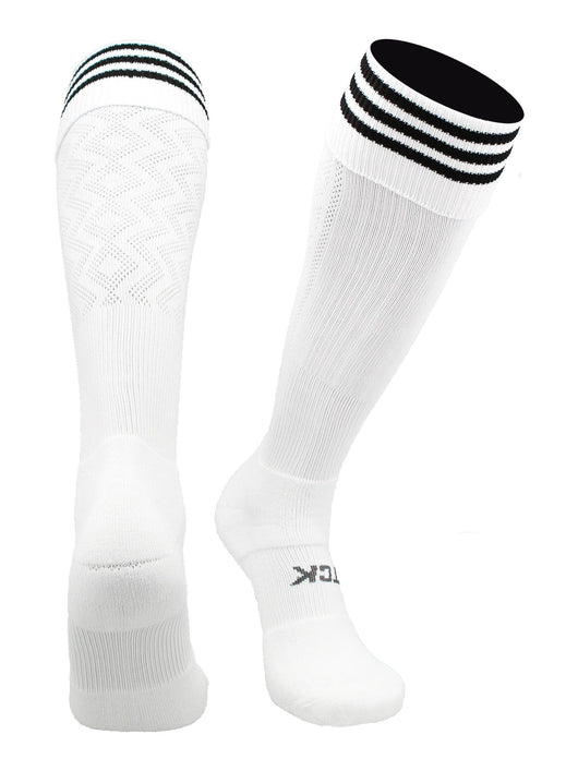 TCK socks White/Black / Large Premier Soccer Sock with Fold Down Stripes