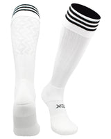 TCK socks White/Black / Large Premier Soccer Sock with Fold Down Stripes