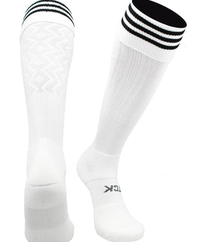 TCK socks White/Black / Large Premier Soccer Sock with Fold Down Stripes