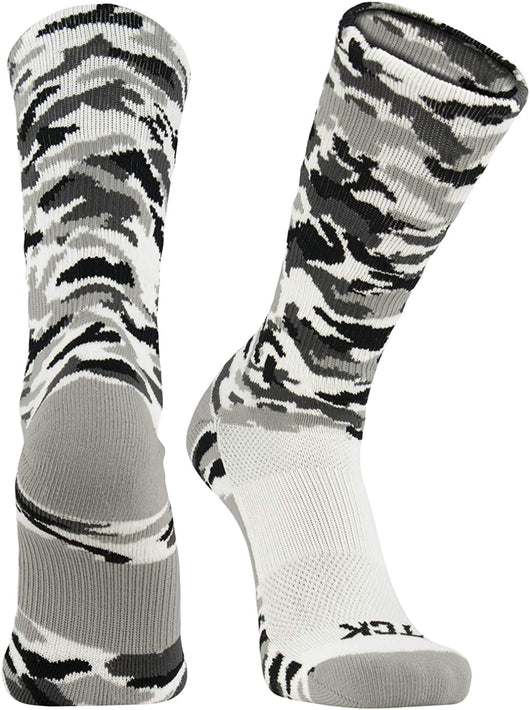 TCK socks White Camo / Large Elite Woodland Camo Performance Crew Socks