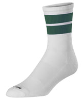 TCK socks White/Dark Green / Large Motion 2 Stripe Crew Socks