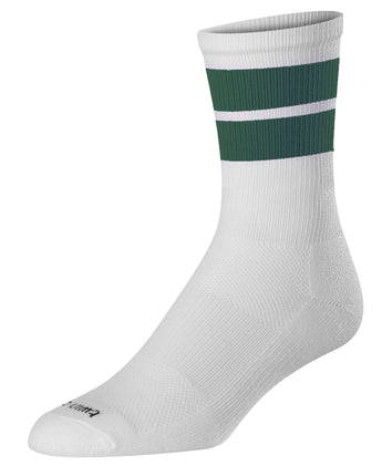 TCK socks White/Dark Green / Large Motion 2 Stripe Crew Socks