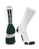 TCK socks White/Dark Green / X-Large Crew Socks Baseline 3.0 Adult Sizes Team Colors