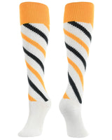 TCK socks White/Gold/Black / Small Candy Stripe Knee High Softball Socks