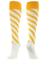 TCK socks White/Gold/Gold / Small Candy Stripe Knee High Softball Socks