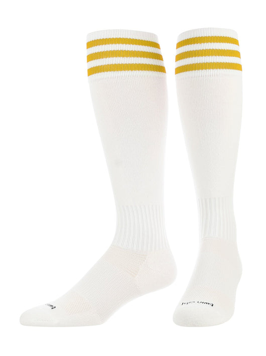 TCK socks White/Gold / Medium Finale 3-Stripe Soccer Socks