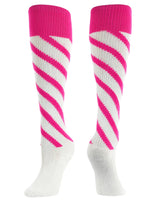 TCK socks White/Hot Pink/Hot Pink / Small Candy Stripe Knee High Softball Socks