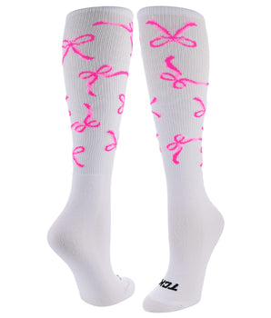 TCK socks White / Large Bows All-Over Tube Socks
