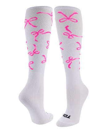 TCK socks White / Large Bows All-Over Tube Socks