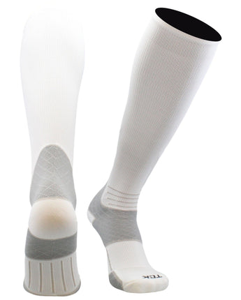 TCK socks White / Large Compression Socks For Women and Men, Over the Calf Graduated Compression 8-15 mmHg 20-30 mmHg