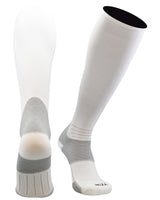 TCK socks White / Large Compression Socks For Women and Men, Over the Calf Graduated Compression 8-15 mmHg 20-30 mmHg