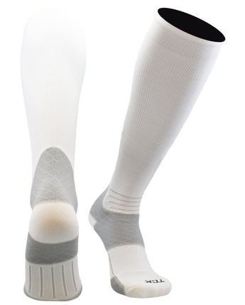 TCK socks White / Large Compression Socks For Women and Men, Over the Calf Graduated Compression 8-15 mmHg 20-30 mmHg