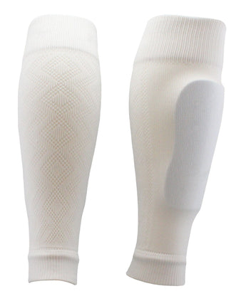 TCK socks White / Large Soccer Shin Guard Sleeves