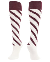 TCK socks White/Maroon/Maroon / Small Candy Stripe Knee High Softball Socks