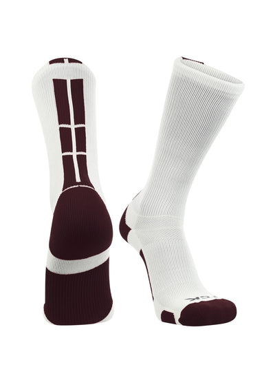 TCK socks White/Maroon / X-Large Crew Socks Baseline 3.0 Adult Sizes Team Colors