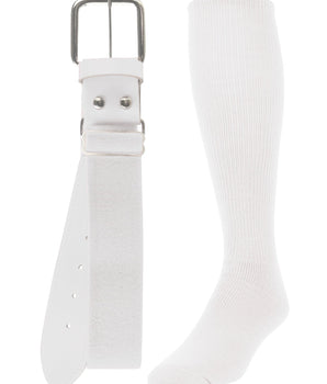 TCK socks White / Medium Baseball/Softball Adult Belt & Socks Combo Set