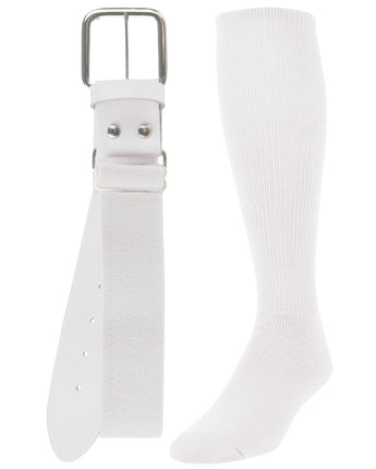 TCK socks White / Medium Baseball/Softball Adult Belt & Socks Combo Set