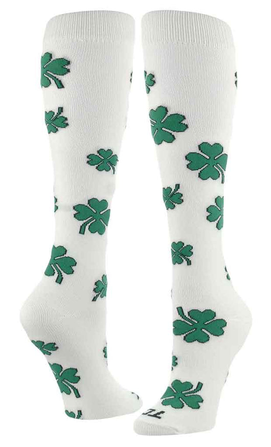 TCK socks White / Medium Shamrock Socks for St. Patty's Day - for Softball, Soccer