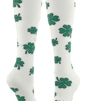 TCK socks White / Medium Shamrock Socks for St. Patty's Day - for Softball, Soccer