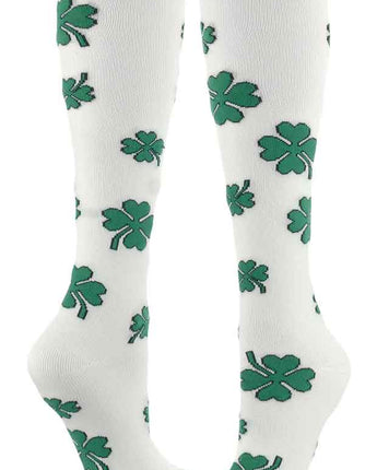 TCK socks White / Medium Shamrock Socks for St. Patty's Day - for Softball, Soccer