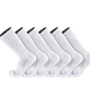 TCK socks White / Medium Work & Athletic Crew Socks for Men & Women – Cushioned, Seamless Toe, Moisture Wicking Boot Sock, Supportive Arch