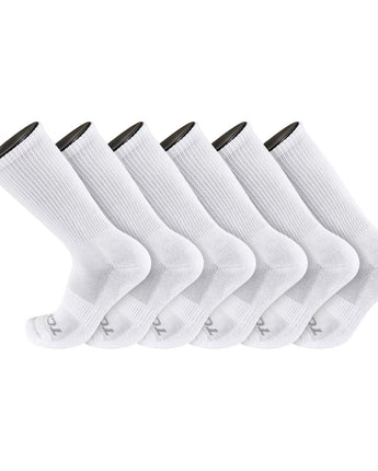TCK socks White / Medium Work & Athletic Crew Socks for Men & Women – Cushioned, Seamless Toe, Moisture Wicking Boot Sock, Supportive Arch