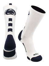 TCK socks White/Navy Blue / Large Penn State Nittany Lions Baseline Crew USA Made