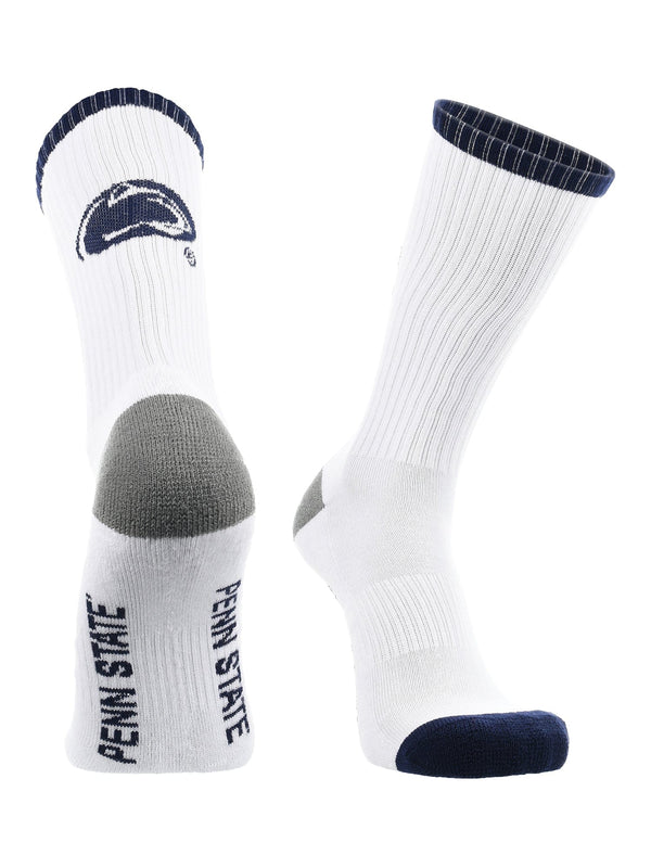 TCK socks White/Navy/Grey / Large Penn State Nittany Lions  Socks Basic Crew White Socks