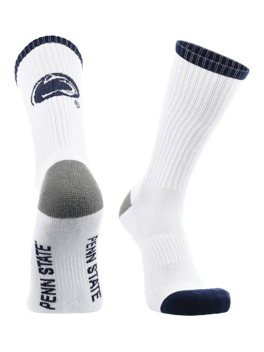 TCK socks White/Navy/Grey / Large Penn State Nittany Lions  Socks Basic Crew White Socks