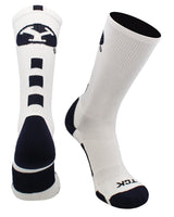 TCK socks White/Navy / Large BYU Cougars Baseline Crew USA Made
