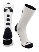 TCK socks White/Navy / Large BYU Cougars Baseline Crew USA Made