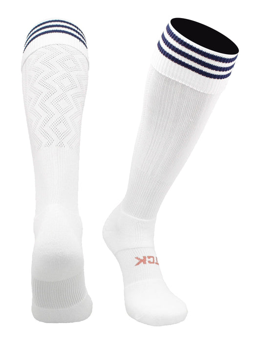TCK socks White/Navy / Medium Premier Soccer Sock with Fold Down Stripes