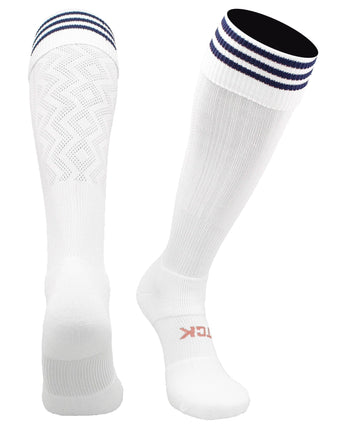 TCK socks White/Navy / Medium Premier Soccer Sock with Fold Down Stripes
