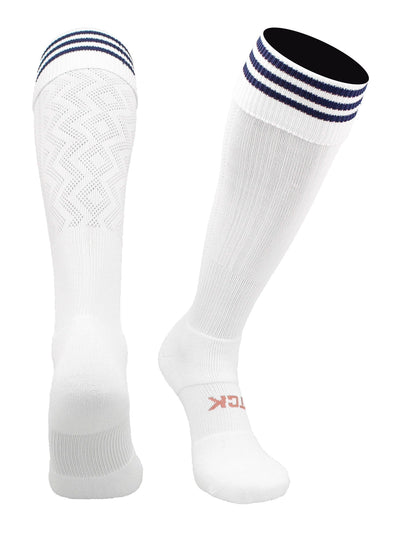 TCK socks White/Navy / Medium Premier Soccer Sock with Fold Down Stripes