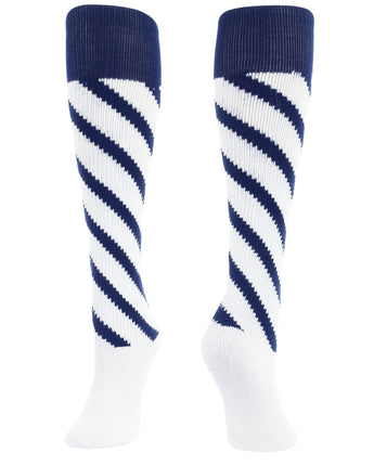 TCK socks White/Navy/Navy / Small Candy Stripe Knee High Softball Socks