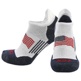TCK socks White/Navy/Scarlet/Flag / Large TCK Tour USA Golf Socks Men's and Women's No Show Tab